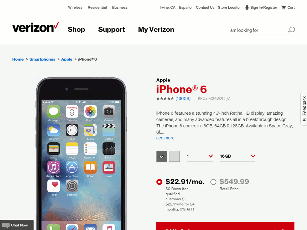 Iphone 6 detail page